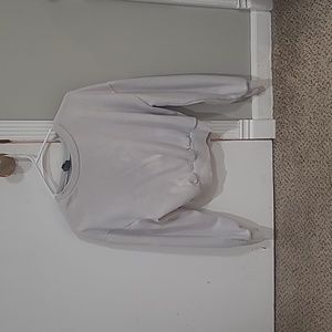 white / cream workout crop pullover